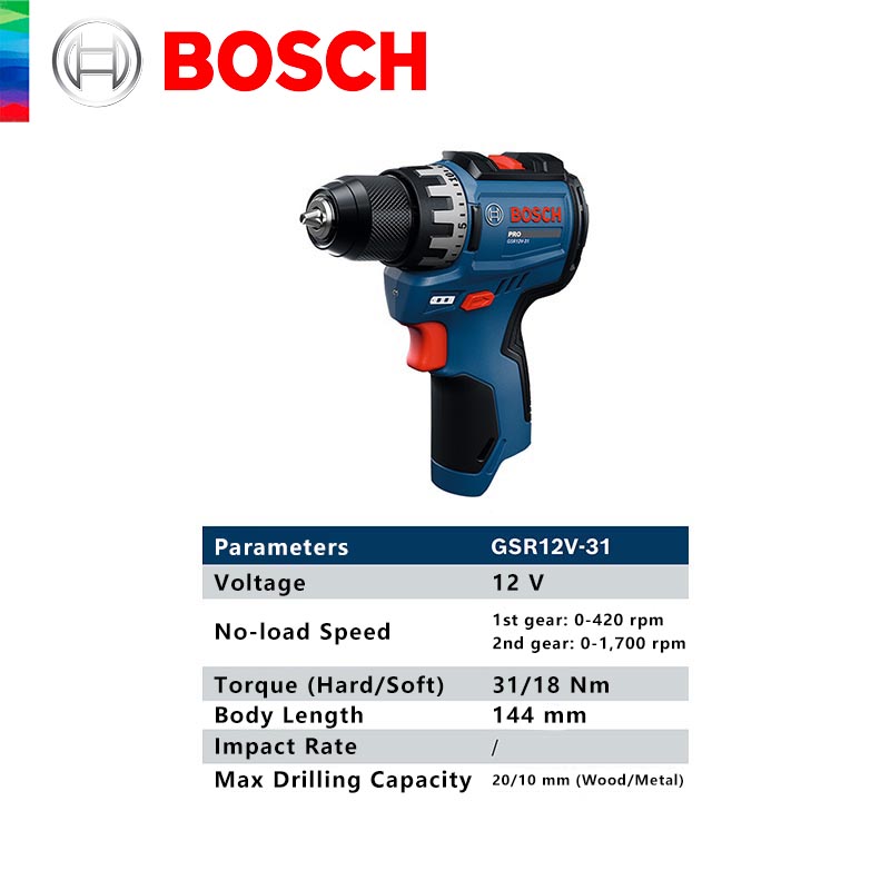 BOSCH GSR 12V-31 Professional  - đánh giá và giá Power Drill Cordless