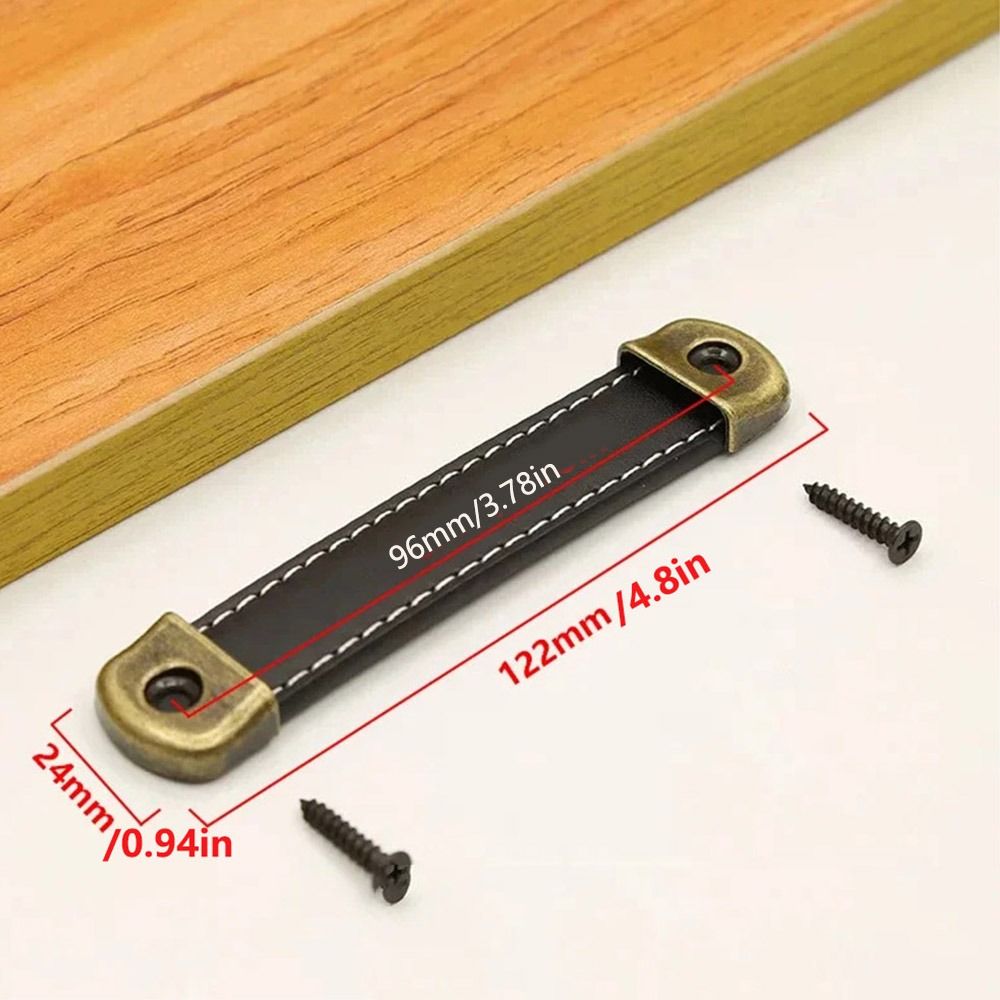 Vintage With Screws Leather Ha - đánh giá và giá Cabinet Handle Pull