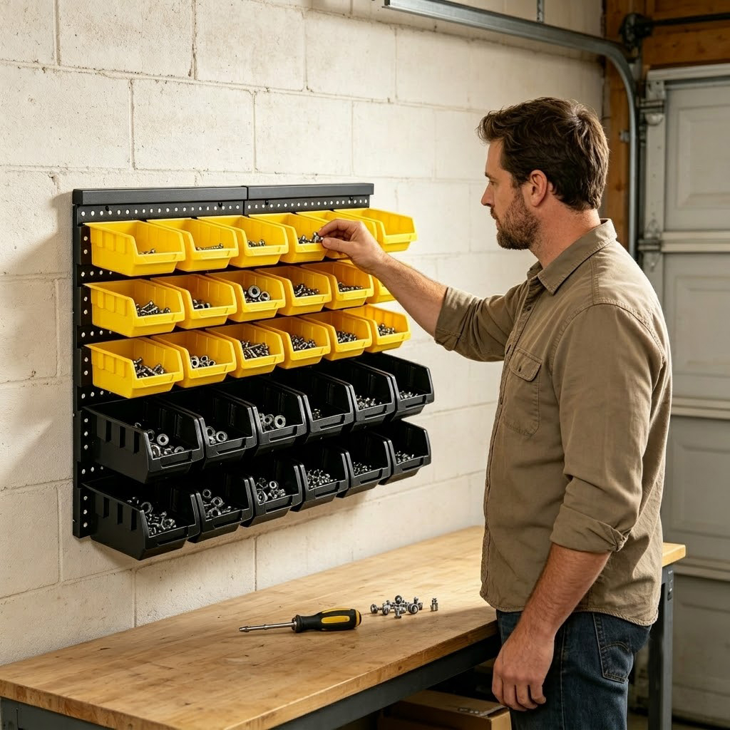 Wall Mounted Storage Bins Orga - đánh giá và giá Home Improvement Binford Tools