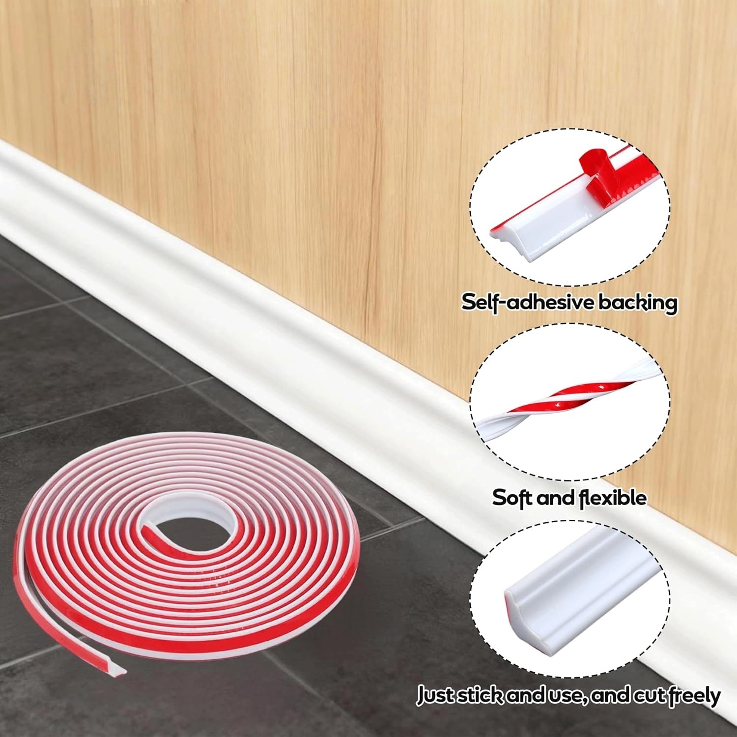 1pc Self-Adhesive TPE Material - đánh giá và giá Baseboard Molding Trim